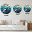 Horloge murale traditionnelle rouge carpe koi japonaise dans le lac bleu-1136876829