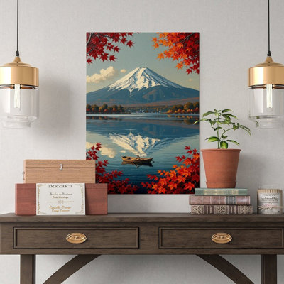 Canvas Wall Art Mount Fuji Art, Japan Landscape Print-1 Vintage Poster Print Home Decor