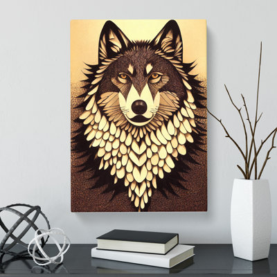 CAN-V0523-2913X Wolf Mid Century Vol.1 - Wrapped Canvas Print