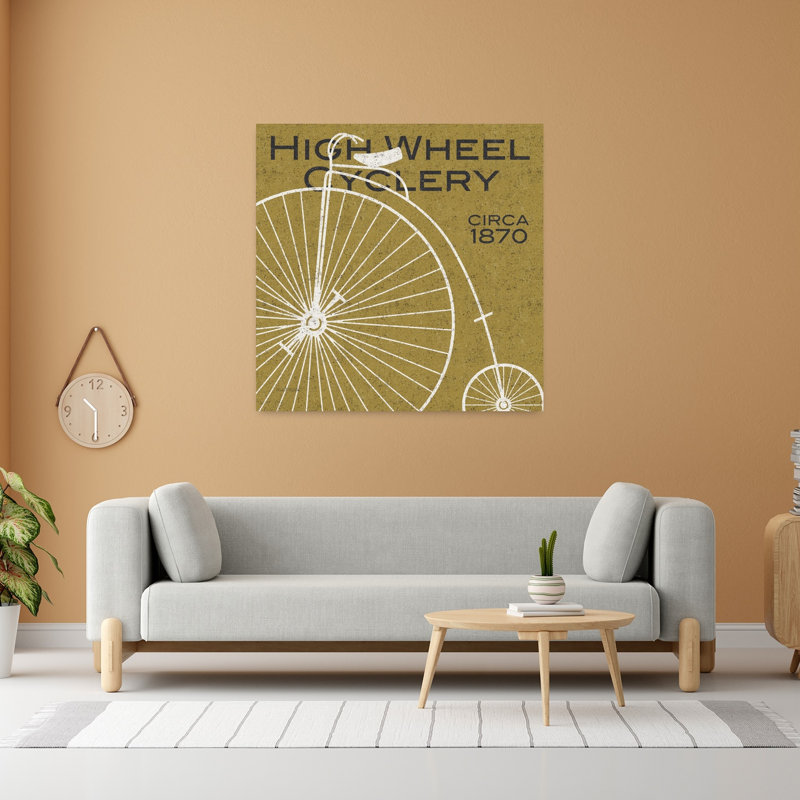 «High Wheel Cyclery», art rétro, H 48 po x l 48 po