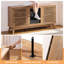 60" wood coffee bar sideboard with built-in beverage refrigerator, slatted doors, adjustable shelves, and storage for dining room, home bar, or office-122987836