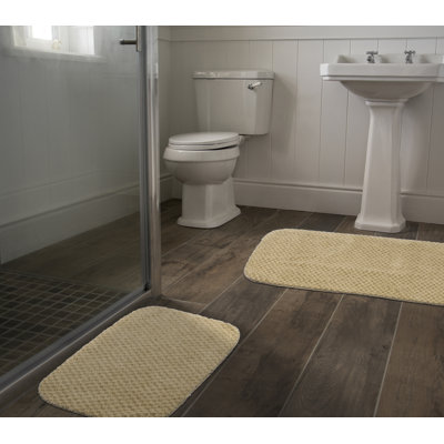 Ensemble de tapis de bain en nylon 2 pièces avec envers antidérapant Juliahna