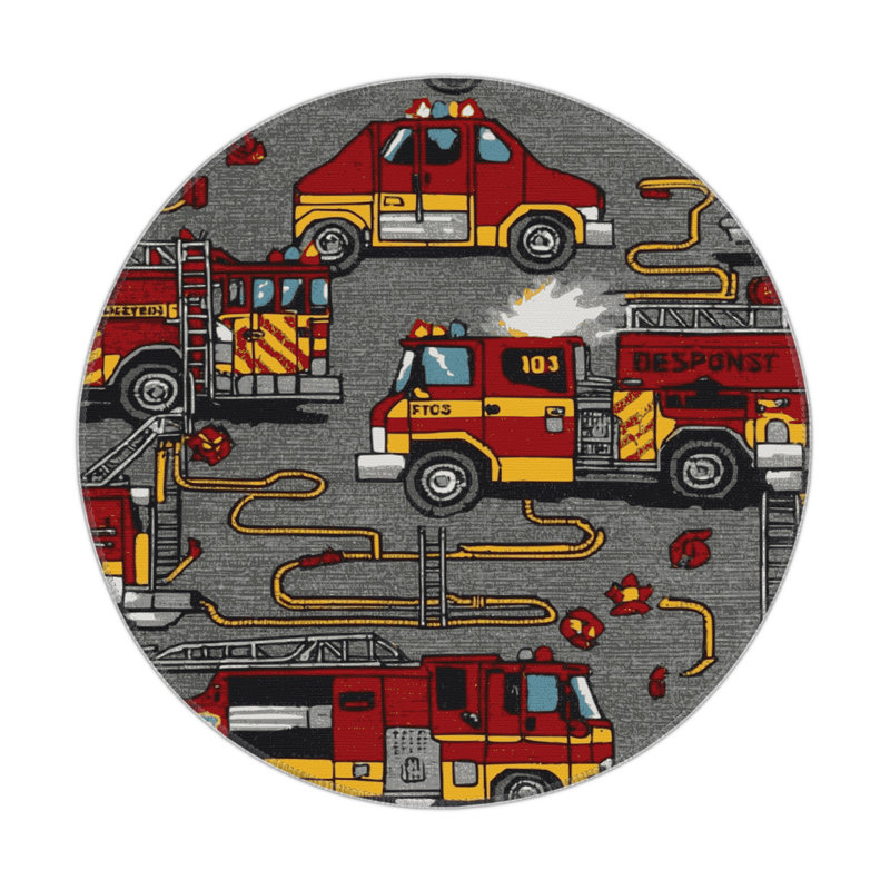 Tapis intérieur et extérieur brun Transport, Rond 5 pi