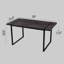 59 " Dining Table Rural Industrial Rectangular MDF Black Set and PU Armless Dining Chair Set, 4 pieces. Kitchen Black Metal Table Leg Dining Chair Set-83466573