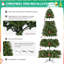 Arbre de Noël artificiel épinette vert 9 pi avec 2576 extrémités en PE et PVC, branches articulées, base en fer pliable