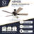 Abner 52" Indoor and Outdoor Ceiling Fan with Light
