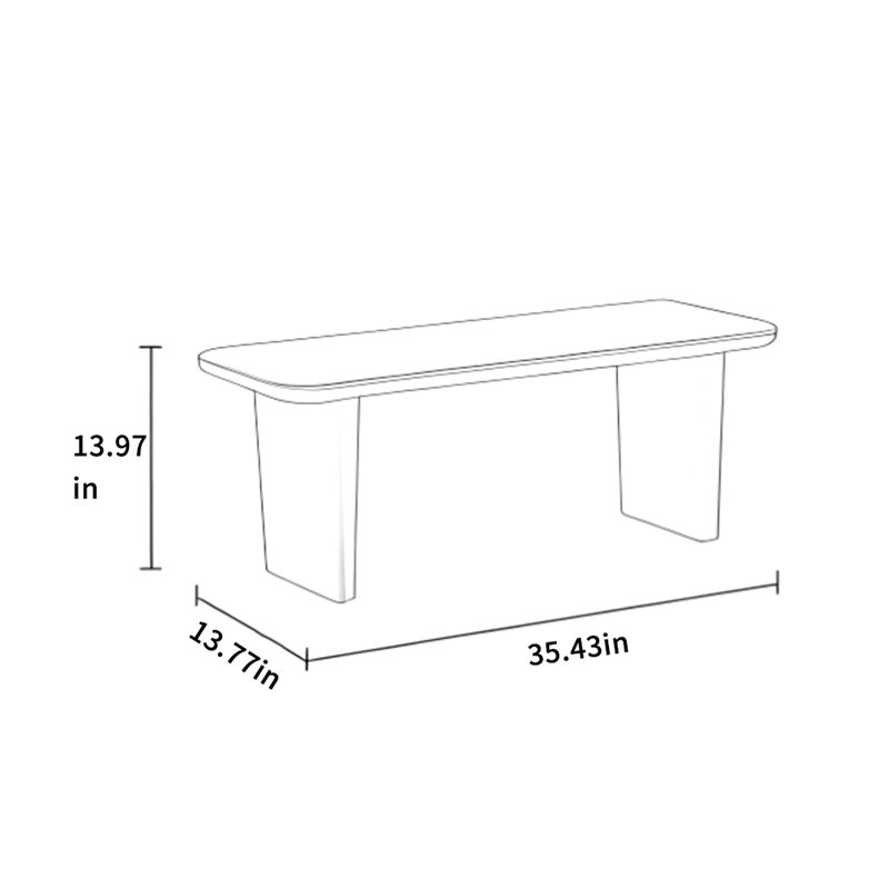 Table basse moderne Modern Minimalist, H 13,97 po x L 35,43 po x l 13,77 po