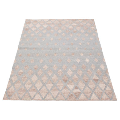 Tapis unique Kilim gris 4 pi 11 po x 7 pi 11 po Ankara