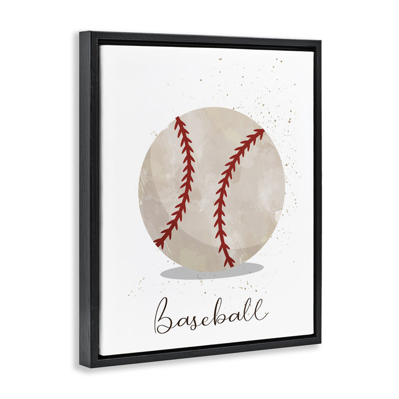 Let's Play Ball Baseball Floating Frame, design by Christine Simpson Art, Jet Black Floater Frame, 21" H x 17" W