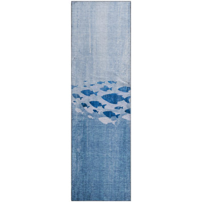 Premium Machine Washable Cerrito Blue Rug