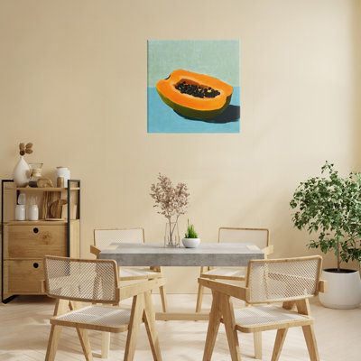 Blue Papaya Still Life Canvas, design by Walker Noble