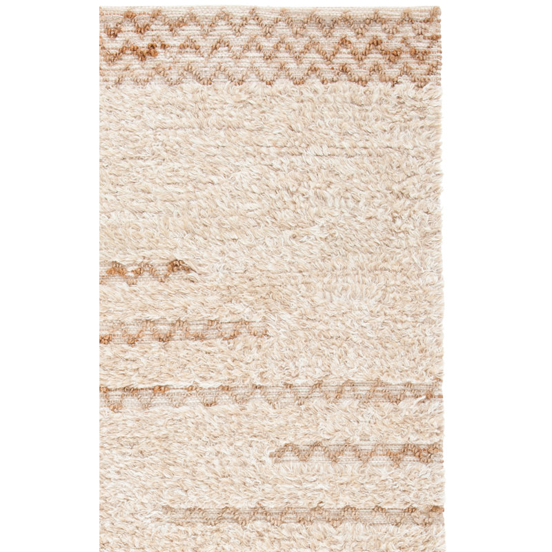 Tapis beige en laine / jute / coton tissé à la main Natura, Rectangle 10 pi x 14 pi