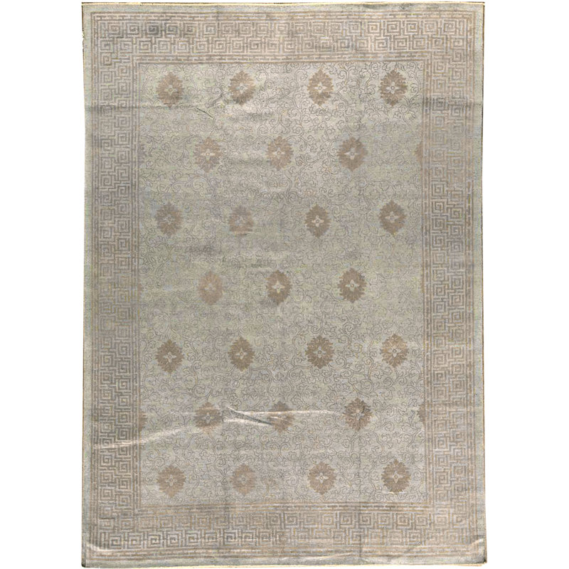 Tapis oriental beige / gris noué à la main Neo