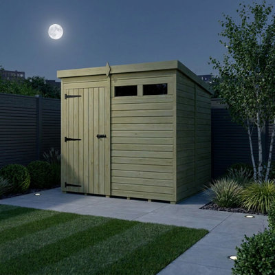 Total Sheds 7ft x 5ft Security Pent Shed - Heavy-Duty Hasp Staple Anti-Tamper - Pressure Treated Timber - UK Manufactured