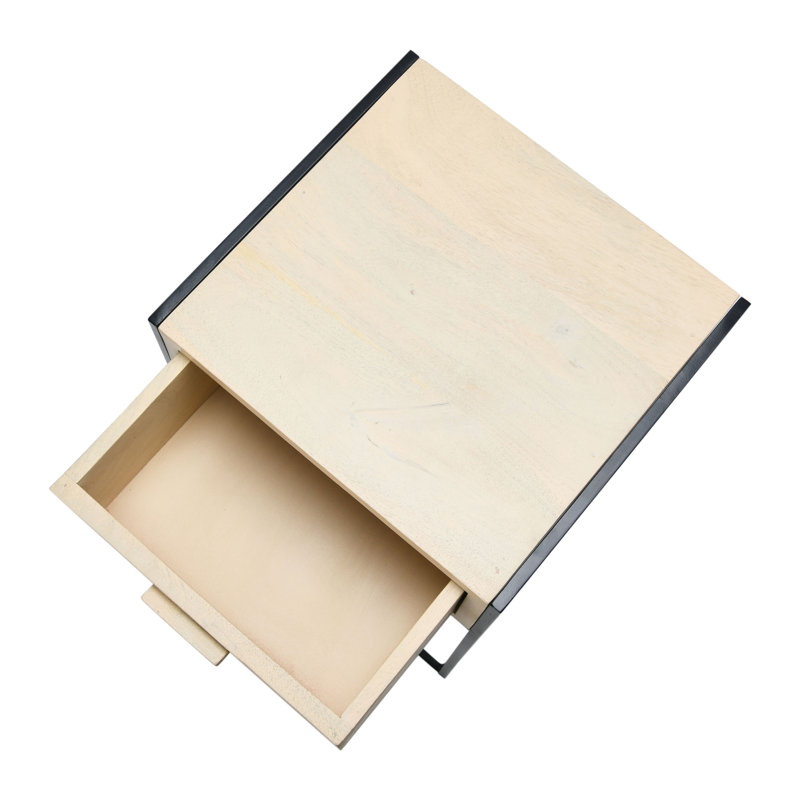 Gaener 13'' W Metal Nightstand, Natural
