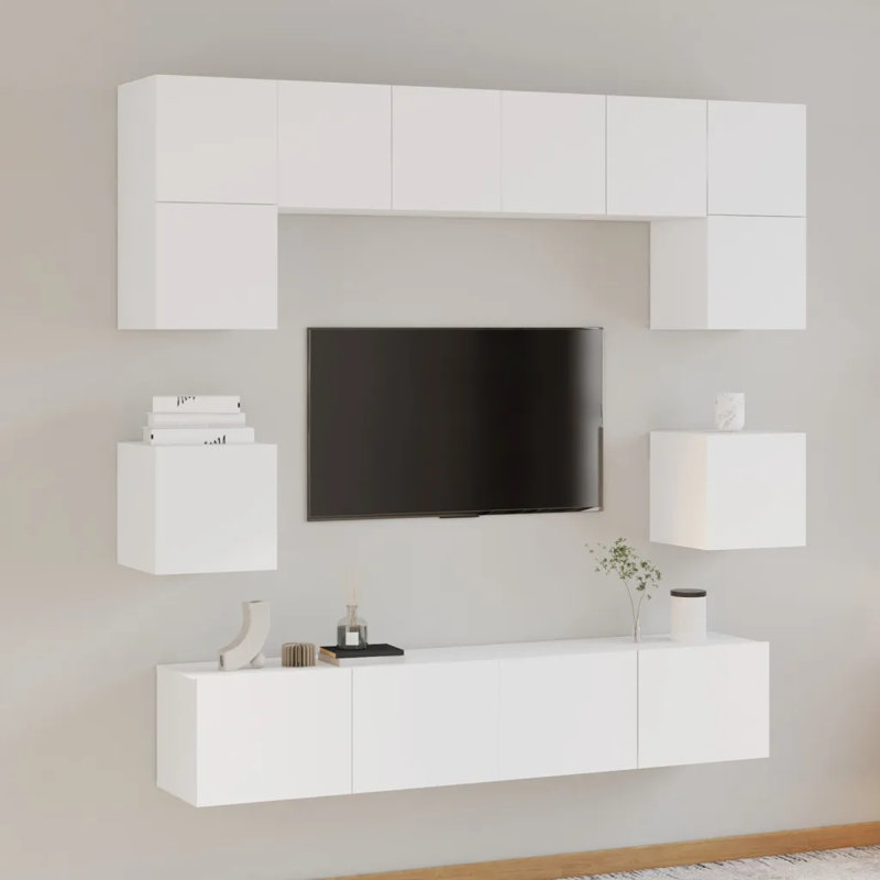 Mao Unfinished TV Stand for TVs up to 88", White, 80cm W x 30cm D x 30cm H 