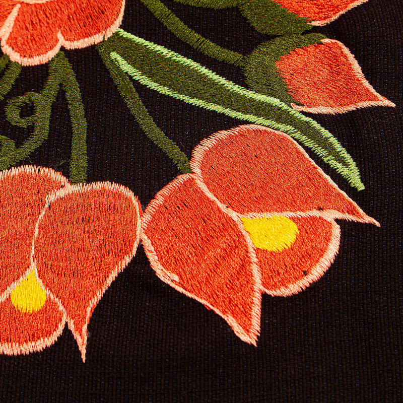 Red Barrel Studio® Handmade Orange Chiapas Flowers Cotton Table Runner
