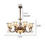 Lustre 33,86 po American Vintage, luminaire suspendu en fer forgé 8 lumières, éclairage de salon