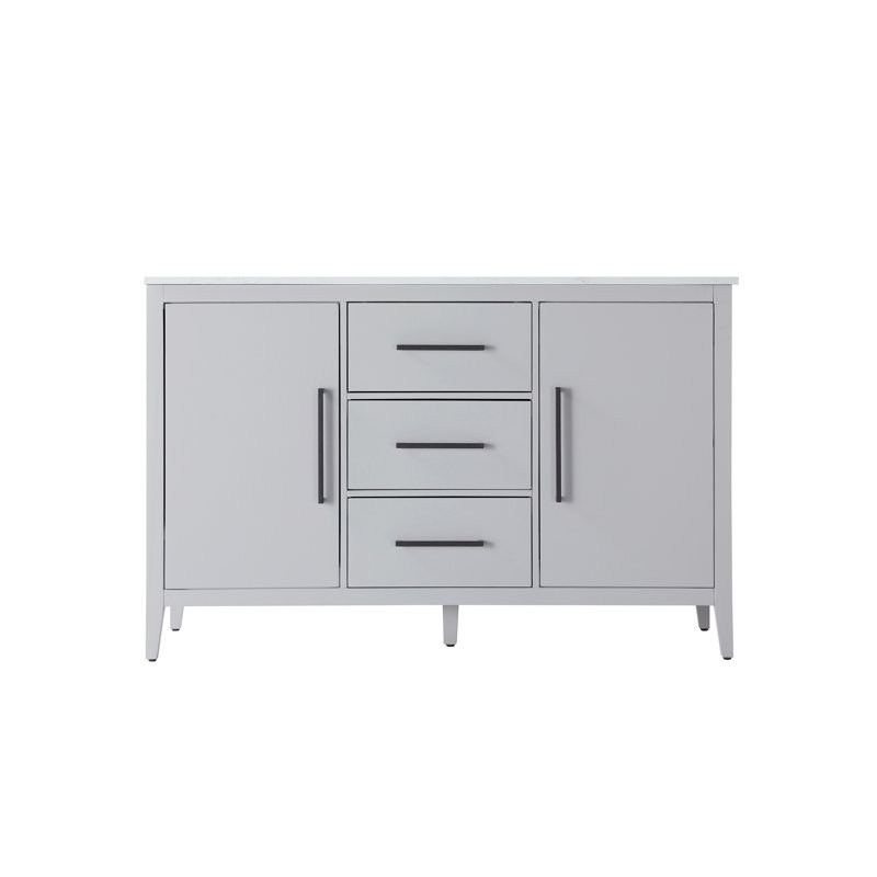 Meuble-lavabo double 54 po, Gris