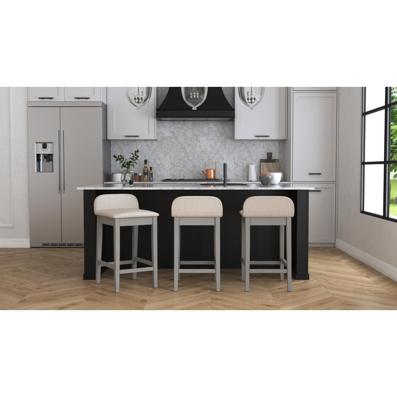 Sherlock Upholstered Counter Stool, Distressed Gray, Counter Stool (26" Seat Height)