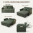 53"Sofa Bed, 3-in-1 Loveseat Sleeper Sofa with Pull Out Bed, Pockets and USB, Modern 2 Seater Convertible Small Couch for Living Room Bedroom Apartment,Corduroy Comfy Couches,Green-862974123