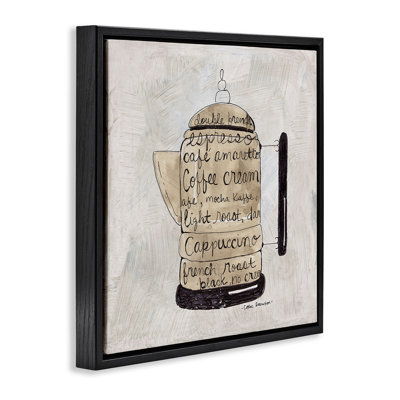 Antique Coffee Kettle Framed Floater Canvas Wall Art, design by Carol Robinson