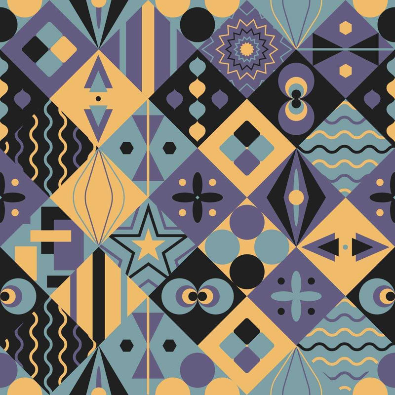 Rouleau de papier peint pelez et collez, Bleu / Jaune, L 126 po x l 24 po