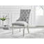 Bilche Round White Marble Glass & Metal Table With Eubanks Velvet Knockerback Dining Chairs-1145635419