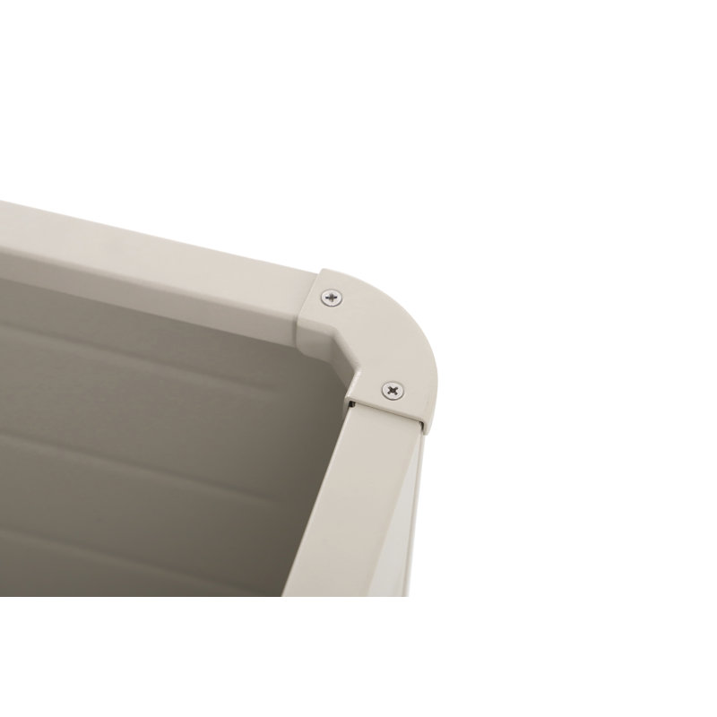 Chalandra Galvanised Steel Lockable Deck Box with Wheels, Beige
