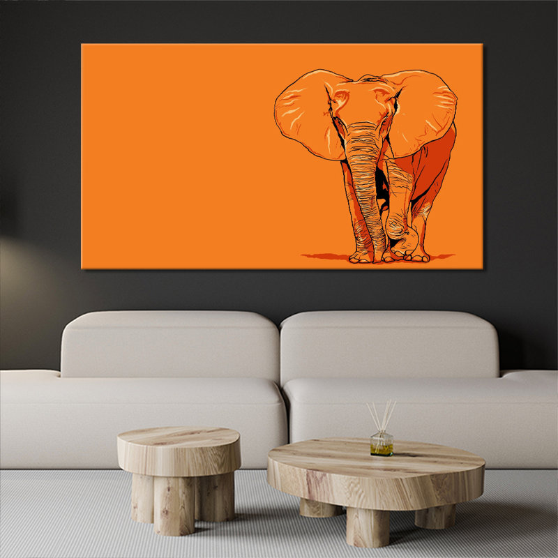 Elephant - Wrapped Canvas Art Prints, 76cm H x 127cm W x 3.2cm D