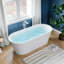Baignoire autoportante en acrylique moderne - Baignoire de trempage blanche brillante avec bonde pré-percée et trop-plein-128918845