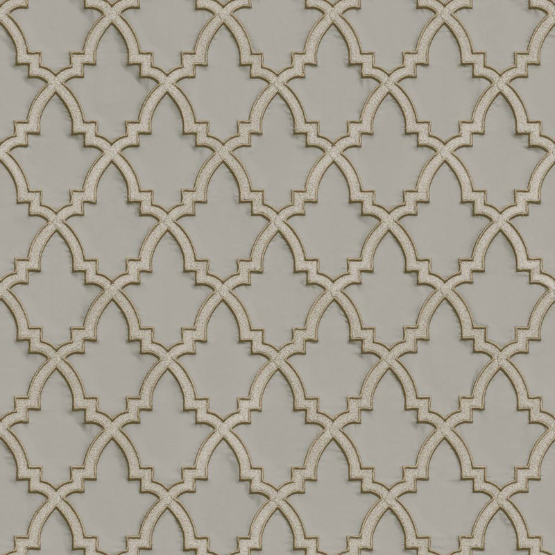 Rouleau de papier peint texturé L 33 pi x l 21 po Aliquippa Trellis, Bleu / or / argent