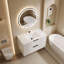 Meuble-lavabo de salle de bain avec lavabo mural noir avec lavabo en céramique-124579431-124579432