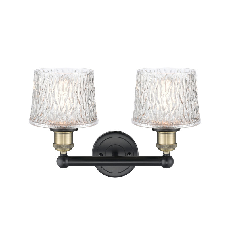 2 - Light Dimmable Vanity Light, Black Antique Brass, 11" H x 15.5" W x 7.75" D