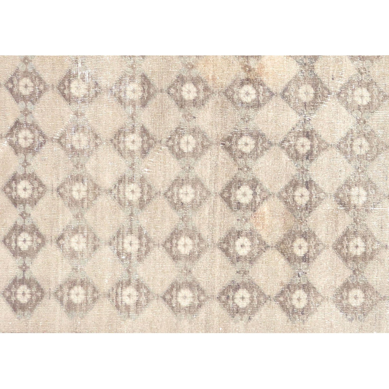 Tapis de couloir unique en laine noué à la main de style années 1960 de 4 pi 10 po x 10 pi 2 po brun / crème