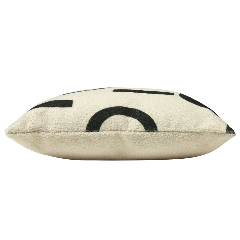 Geometric Black Square Cushion Cover, Black
