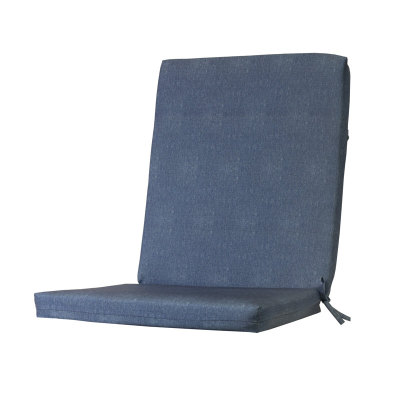 Outdoor Solid Olefin Textured High Back Cushion 20 x 45, Blue