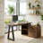 Club 55,12" L-Shaped Writing Desk with Storage Cabinet -94336073
