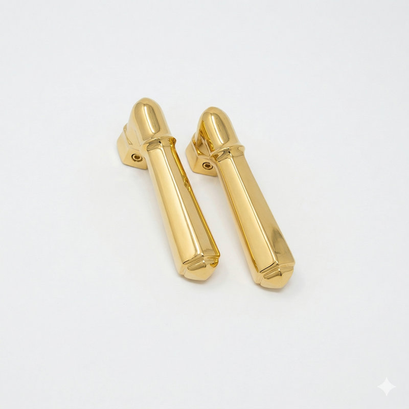 Strom Living P0980 Temperature Lever Handle with Brass in Unlacquered Raw Brass, Laiton poli non laqué