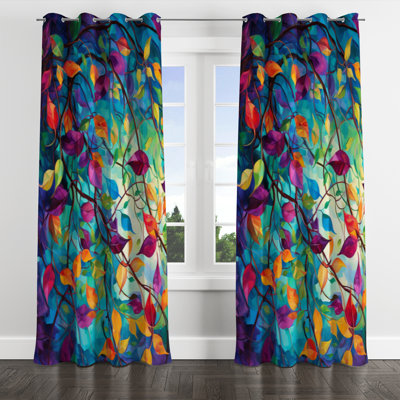 Analeiah - Abstract Botanicals Blackout Grommet Curtain - 1 panel