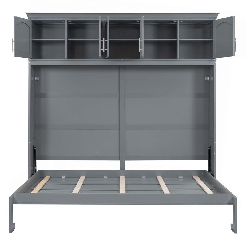 Murphy Bed Wall Bed With Top Cabinets, Full 