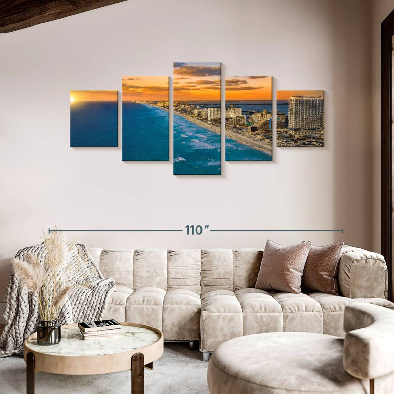 Cancun Seaside Town, 42" H x 92" W