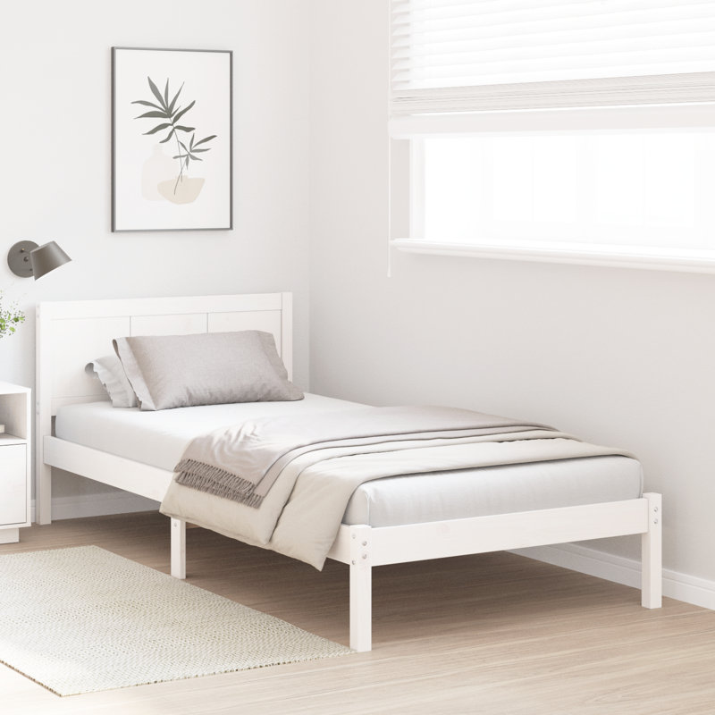 Solid Wood Bed Frame, Kingsize (5'), White