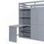 Lit mezzanine double avec garde-robe, bureau et tablettes, gris-956834318