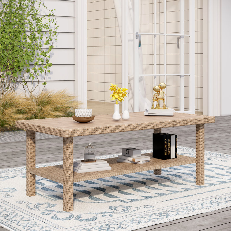 Rattan Coffee Table For Conversation Sofa Set