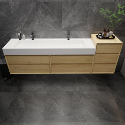 Albizu 104" Wall-Mounted Double Bathroom Vanity
