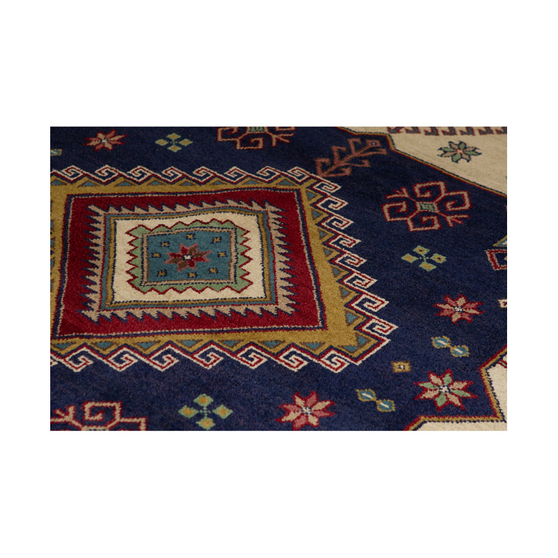 Tapis crème et rouge noué à la main de haute qualité