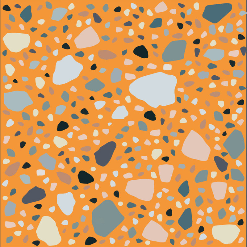 8'' W x 8'' L Vinyl Peel and Stick Mosaic Tile, Orange Terrazzo