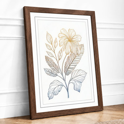 Daisy Study In Line Botanical - Print