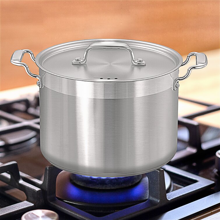 NutriChef 5-Quart Stainless Steel Stockpot - 18/8 Food Grade Heavy Duty  Large Stock Pot for Stew, Simmering, Soup, Includes Lid, Dishwasher Safe